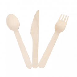 Cutlery Kit Wooden 6pc Wrapped (F/K/S/N/S/P) - Carton